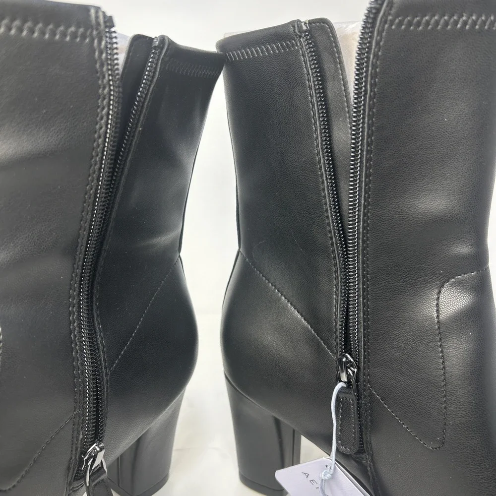 Aerosoles Miley Black Mid-Calf Ankle Booties Boots Size 9 Wide 9W NIB